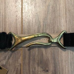NEW Donna Karan black hair belt size S
